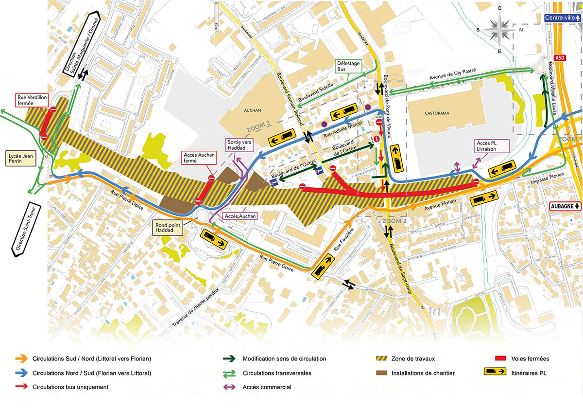 Plan général du chantier Boulevard Urbain Sud